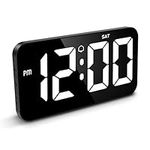 Newest AMIR Digital Wall Clock Large Display,10.8'' LED Digital Clock with Big Digits, Auto-Dimming, 12/24H, DST, Battery Backup, Time/Day, Silent Big Desk Clock for Living Room Decor