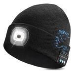 WEITOO Unisex Bluetooth Beanie Hat Light, Upgraded Musical Knitted Cap with Headphone and Built-in Stereo Speakers & Mic, Gifts for Men Women Dad Black