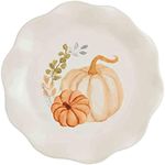 Mud Pie Thanksgiving Salad Plate, Double Pumpkin, 8-inch Diameter, 1 Piece Only