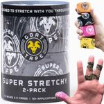 Goat Tape Super Stretchy Thumb Tape - Weightlifting Hook Grip Tape & WOD Tape for Cross Training, Gym Workout Tape, Athletic Finger Wrap - Flexes with Every Move - 15 Feet per Roll (Black 2-Pack)