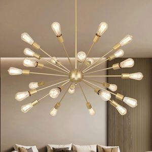 Large Gold Chandeliers for Dining Room Light Fixture | 43 Inch 24 Light Modern Chandeliers Over Table | Vintage Industrial Hanging Lighting for Living Dining Room, Kitchen Island, Entryway, Foyer