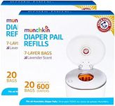 Munchkin Arm & Hammer Nappy Pail Refill Bags, 2 x 20 Bags