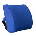 HomDSim Memory Foam Lumbar Cushion Lower Back Support Pillow Posture Correcting Car Seat Home Office Chair (Blue)