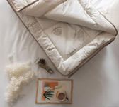 duvetta New Zealand Washable Wool Comforter - All Season Useable - 100% Cotton Cover Fabric - Medium Weight Wool Fill - Wool Duvet Quilt Queen Size (88inchx88inch)