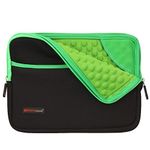 TECHGEAR Pro Sleeve [10] Slim Neoprene Zipped Pocket Sleeve Pouch Case, Anti-Shock Bubble Interior fits iPad 10.9, iPad 10.2, iPad 9.7", iPad Pro 11, Pro 10.5, Air 4 10.9, Air 3 2, iPad 4 3 2 - GREEN