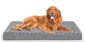 Sivomens Dog Bed, Dog Bed for Large Dogs Washable, Dog Crate Bed with Removable Cover & Faux Fur, Soft Plush Memory Foam Orthopedic Dogs Bed Mat, Supports Dogs Up to 80 Lbs, Deep Grey