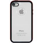 Amzer AMZ94245 Snap on Shell Case with Bumper for iPhone 4, iPhone 4S All Carriers, 1-Pack, Retail Packaging (Clear/Red/Black)