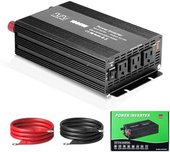 Pure Sine Wave Power Inverter 12V to 110V,12 Volt 1000W RV Car Vehicle Truck Inverter to 110v with USB A+C 3 Us Socket 8 Safety Protection for Camping Touring Outdoor Parting