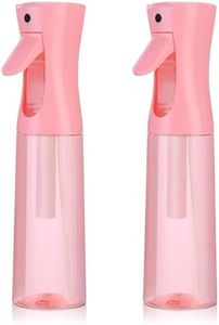 Continuous Spray Bottle for Hair (10.1oz/300ml) 2 Pack Mister Spray Bottles for Cleaning Empty Ultra Fine Water Mist Sprayer for Hairstyling Plant Garden Curly Hair Etc (Pink Transparent)