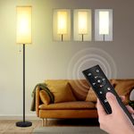 FUNNYBEHOM Floor Lamp, Floor Lamp for Living Room with Remote Control, 1 Hour Timer, Memory Function, Scene Mode, Dimmable Tall Standing Lamps for Living Room, Bedroom, Office, Reading, Black