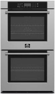 FORNO Villarosa Electric 30" Inch. Built-In Double Wall Oven Glass Touch Controls, Auto Cooking and Steam Cleaning - 10.0 Cubic Ft. Stainless Steel Convection Wall Oven with Air-Fry Function