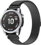 Meliya Compatible with Garmin Fenix 7 Band, 22mm Stainless Steel Metal Watch Band Replacement for Fenix 7 Pro/Fenix 6/Fenix 6 Pro/Fenix 5/Fenix 5 Plus/Forerunner 935/Forerunner 945/Approach S60 Smartwatch (Black)