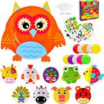 Rongbaor 10Pcs Paper Plate Art Kit for Kids Paper Plate Animals Craft Kits for Kids Crafts for 3-12 Year Olds Preschool Education Boys and Girls Best Halloween Christmas Birthday Holiday Gifts