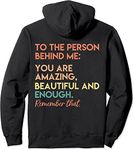 FLYEHI You Matter You are Amazing Vintage to The Person Behind Me Pullover Hoodie (Black,XS)