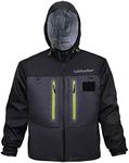 Kylebooker Fly Fishing Wading Jacket Outdoor Activities Waterproof Wader Jackets for Men and Women(XL,Black)