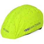 Victgoal Bike Helmet Rain Cover with Safety Reflective Stripes, Waterproof Windproof Helmet Rain Cover for Road Bicycle Cycling (Neon Yellow)