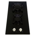 Arebos Gas stove 2 flames | Glass ceramic | Incl. grates & safety pilot | Self-sufficient | Suitable for natural gas and propane gas | Gas hob Gas cooker