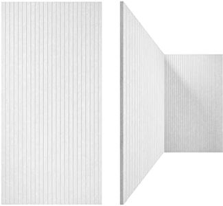 UMIACOUSTICS Art Acoustic Panels Sound Absorbing 3 Pack Premium Acoustical Wall Panel, 48" X 24" X 0.4" Decorative Sound Proof Foam Panels, Creative Slotting Design (Equidistant slot, White)