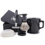 Old School Complete Shaving Kit with Brush Mug DE Safety Razor & Soap Shaving Set