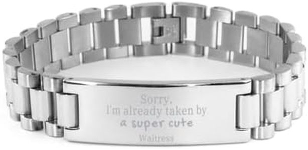 CUCOLUS Stainless Steel Bracelet for Waitress - Sorry, Im Taken - Inspirational Gifts for Her, Birthday, Christmas, Graduation - Unique and Perfect Accessory to Show Confidence and Style