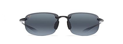 Maui Jim Men's Ho'Okipa 407-02 Black Semi-Rimless Sunglasses