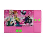 RETRIX Jumbo Plastic Pencil Box- Big Size, Suitable For Girls And Boys Both| Double Sided With 6 Hidden Push Button Pockets, Magnetic Closure| Perfect Return Gift (Frozen Pink)