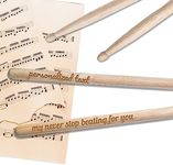 Personalized Drumsticks 5A Laser Engraved Custom Wood Drumsticks Gifts for Musicians, Drummers, Bands