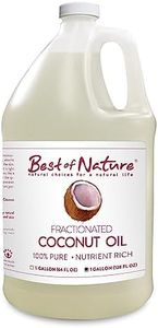 Best of Nature 100% Pure Fractionated Coconut Oil - Liquid MCT Massage & Body Oil, Unscented Moisturizer for Hair, Skin, Face, Aromatherapy Carrier for Essential Oils, Bulk Size