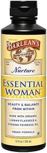 Barlean's Essential Woman Liquid Supplement for Women, Organic Flaxseed, Evening Primrose Oil & Soy Isoflavones, Omega 3 6 9 and GLA, Hormonal Balance & Healthy Hair and Skin, 12 oz