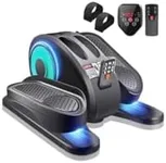 ESL Under Desk Elliptical - Portable Leg Exerciser for Seniors, Compact Seated Elliptical with Remote Control, LCD Display Electric Elliptical Trainers for Home, Blue