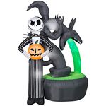 Gemmy 228488 Jack Skellington with Halloween Town Fountain LightShow Projection Airblown Inflatable, Multi