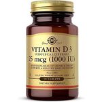 Solgar Vitamin D3 (Cholecalciferol) 1000 IU (25 µg) Tablets - Pack of 90 - Support a Healthy Immune System - Stronger Teeth and Bones - Vegan and Gluten Free