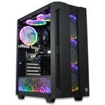 XUM Elite Prebuilt Gaming PC: AMD Ryzen 5 5500, Nvidia Geforce RTX 5060 8GB, 32GB DDR4 RAM, 500GB NVMe SSD, 1TB HDD, 700W PSU 80+ Bronze, aRGB, WiFi 5, Windows 11 Home, Entry Level, Black Case