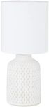 Eglo Bellariva Table lamp, Table lamp, Bedside lamp Made of Ceramic in Cream, Textile in White, Living Room lamp, lamp with Switch, E14 Socket