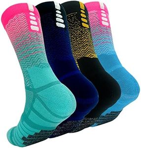 YQHMT Athletic Crew Socks Performance Thick Cushioned Sport Basketball Running Training Compression Socks for Men & Women