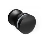 CKB Shower Glass Door Knob, Bathroom Round Single Sided Door Handle, Matte Black with Solid 304 Stainless Steel Door Handle Pull for Glass Door.