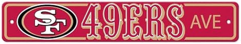 Fanmats 32227: San Francisco 49ers Team Color Street Sign Décor 4in. X 24in. Lightweight
