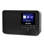 LEMEGA DR3 DAB Radio with Bluetooth,Mains and Battery Powered Portable Kitchen DAB+/FM Radios,40 Preset Stations,Dual Alarm Clock,TFT Colour Display - Black