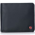 Alpine Swiss RFID Protected Men’s Max Coin Pocket Bifold Wallet with Divided Bill Section Camden Collection Smooth Finish Black