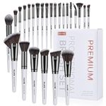 MAANGE Makeup Brushes with Gift Box, 25pcs Premium Synthetic Makeup Brush Set Foundation Eyeshadow Blush Brush Blending Concealers Face Powder Make up Brushes Set for Women Girls(White)