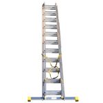 Trade Master Pro® 3 Section Extension Ladder | Auto Locking Clips | Aluminium | Anti Slip Stabiliser bar | Massive 150kg Weight Rating | EN131 Pro Certified | Size: 7.11m