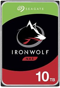 Seagate IronWolf, 10 TB, NAS, Disco duro interno, HDD, CMR 3,5" SATA 6 GB/s, 7200 RPM, caché de 256 MB para almacenamiento conectado a red RAID y 3 años de servicios Rescue (ST10000VN0004)
