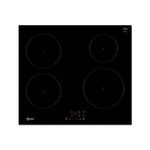 NEFF N30 T36FBE1L0G Induction Hob, Plug and Play Hob (no electrician needed), PowerBoost, Touch Control, Black, 60cm Wide, 4 burner zones