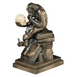 Design Toscano Charles Darwin's Ape Human Evolution Figurine Animal Statue, 20.25 cm, Polyresin, Bronze Finish