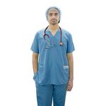 IS IndoSurgicals Unisex Scrub Suit for Surgeons, OT Dress (Blue, Extra Large-42)