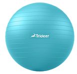 Trideer Extra Thick Yoga Ball Exercise Ball, 5 Sizes Ball Chair, Heavy Duty Swiss Ball for Balance, Stability, Pregnancy, Physical Therapy, Quick Pump Included (Turkis, L (58-65cm))