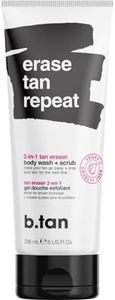 b.tan Self Tan Remover & Body Wash | Erase Tan Repeat - Best 2-in-1 Exfoliator Scrub & Body Wash, Express, for Dark Tanning Spray, Mousse, Gradual Lotion, Sunless Tan Eraser & Cleanser, 8 Fl Oz