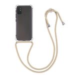 kwmobile Crossbody Case Compatible with Motorola Moto G30 / Moto G20 / Moto G10 Case - Clear TPU Phone Cover w/Lanyard Cord Strap - Gold/Transparent