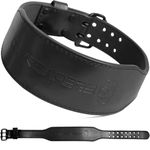 Gymreapers Weight Lifting Belt - 7MM Heavy Duty Pro Leather Belt with Adjustable Buckle - Stabilizing Lower Back Support 4 Inches Wide for Weightlifting, Bodybuilding, Cross Training (Black, Medium)
