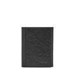 Fossil Men's Neel Leather Trifold with ID Window Wallet, Black, (Model: ML3869001)